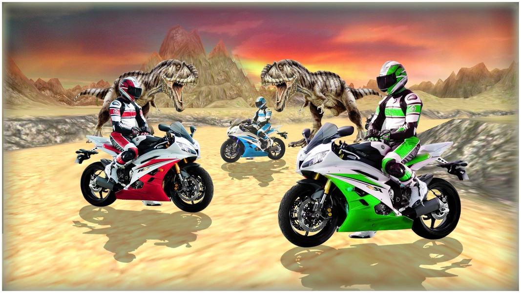 Dino World Bike Race Game - Jurassic Adventure 스크린샷 1