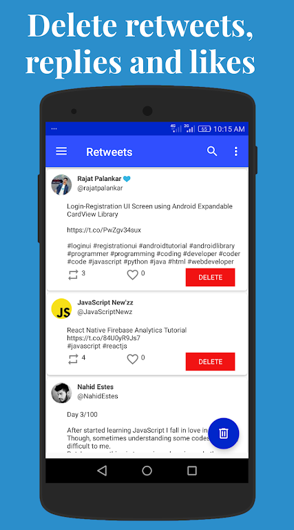 Tweet Delete स्क्रीनशॉट 2