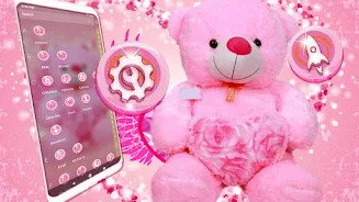 Pink Teddy Bear Theme スクリーンショット 3