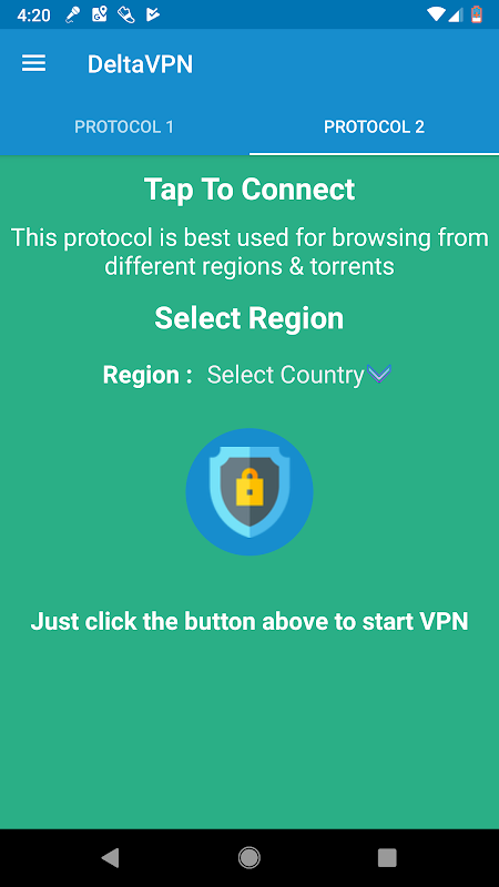 Delta VPN : Secure VPN Proxy : VPN UK, IRAN, USA Screenshot 0