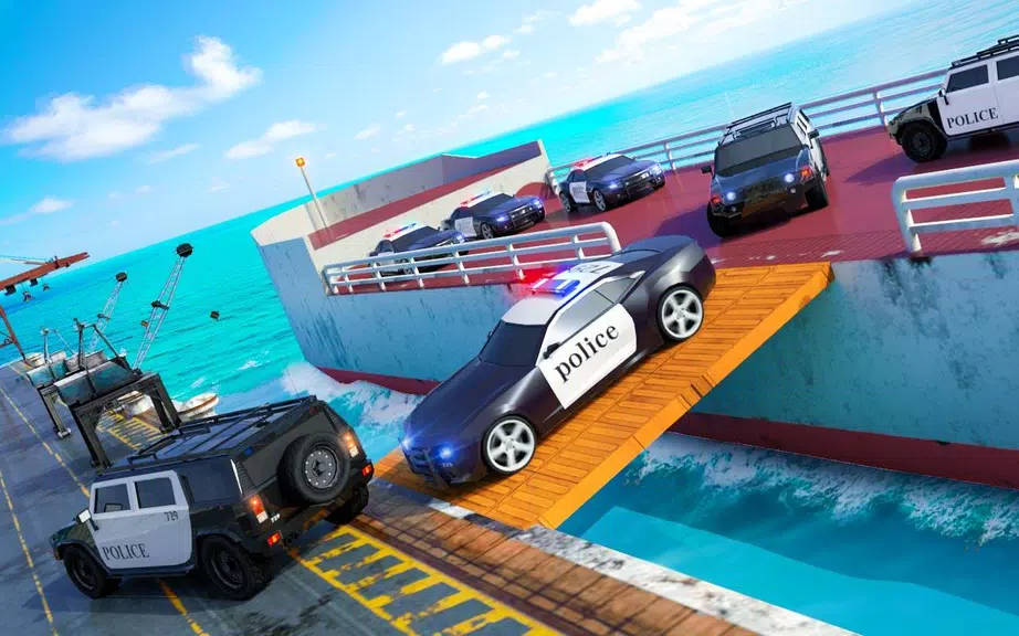 Police Transport Ship Car Simulator Скриншот 0