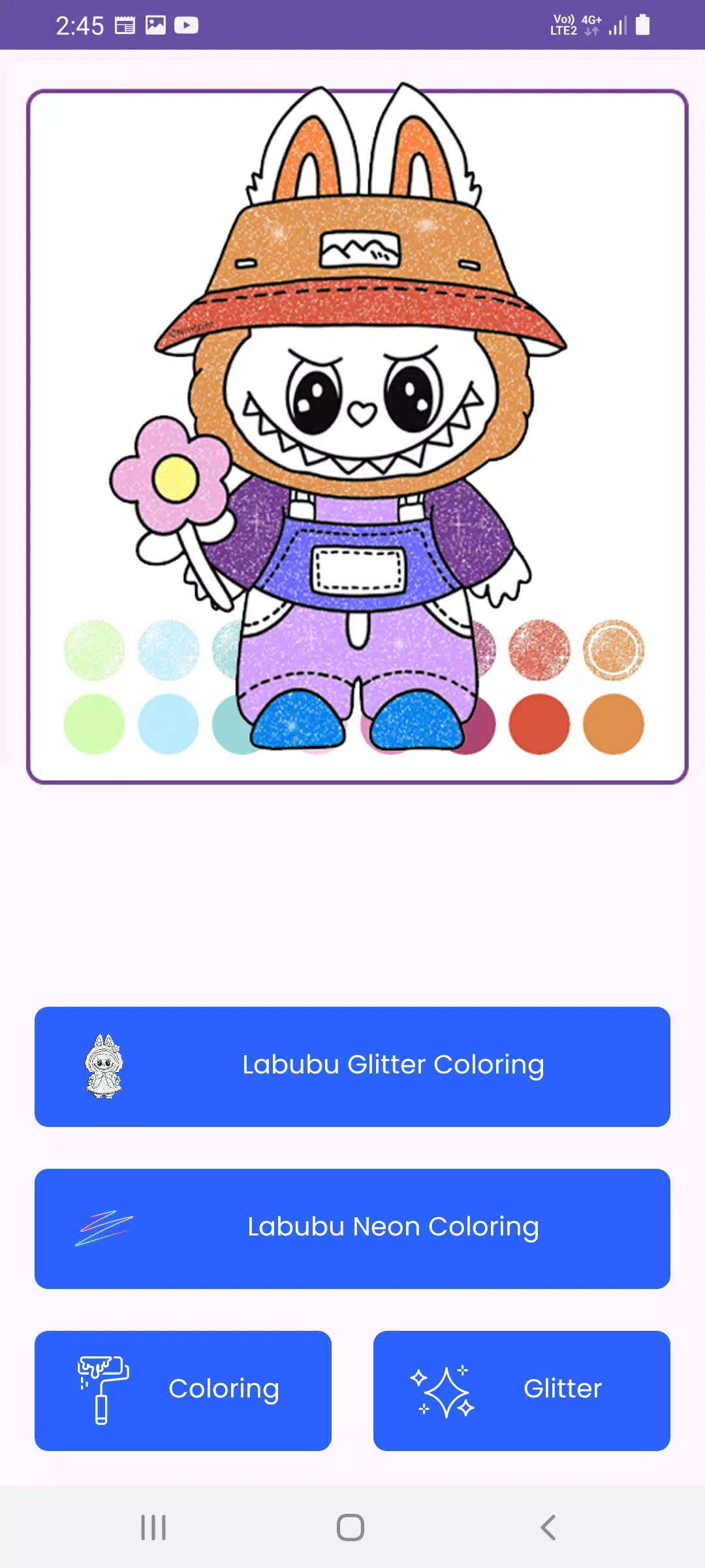 Labubu Glitter Coloring ဖန်သားပြင်ဓာတ်ပုံ 0