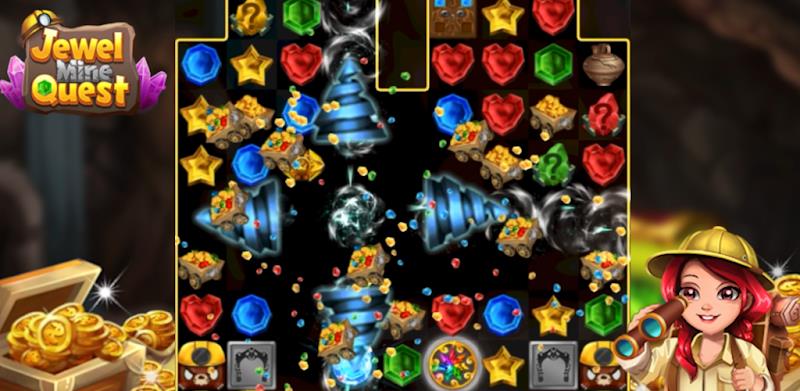 Jewel Mine Quest: Match-3 Schermafbeelding 2