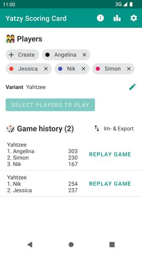 Yatzy Scoring Card স্ক্রিনশট 0