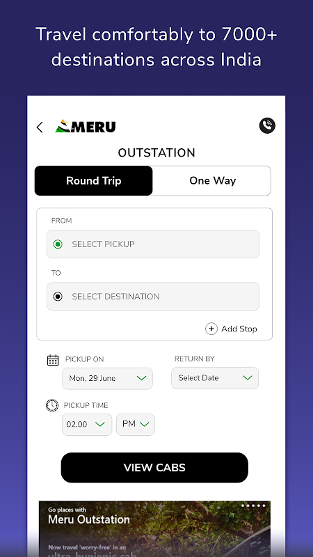 Meru Cabs- Local, Rental, Outs Screenshot 3