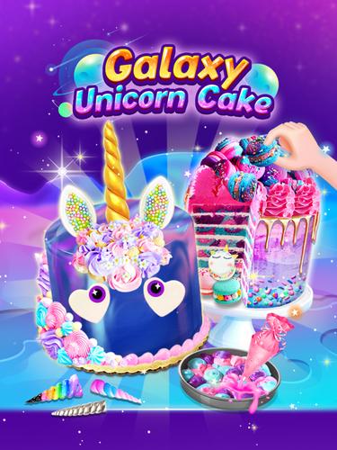 Galaxy Unicorn Cake Captura de tela 3