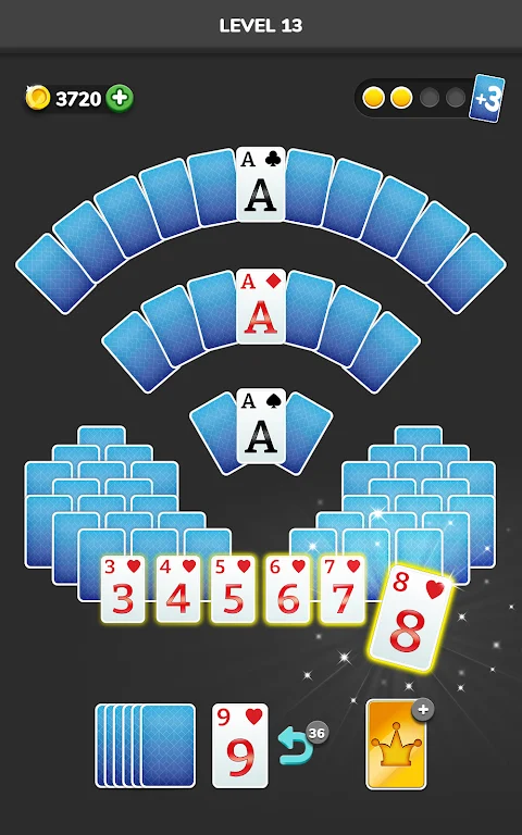 Solitaire 3D - Tripeaks Puzzle Captura de tela 1