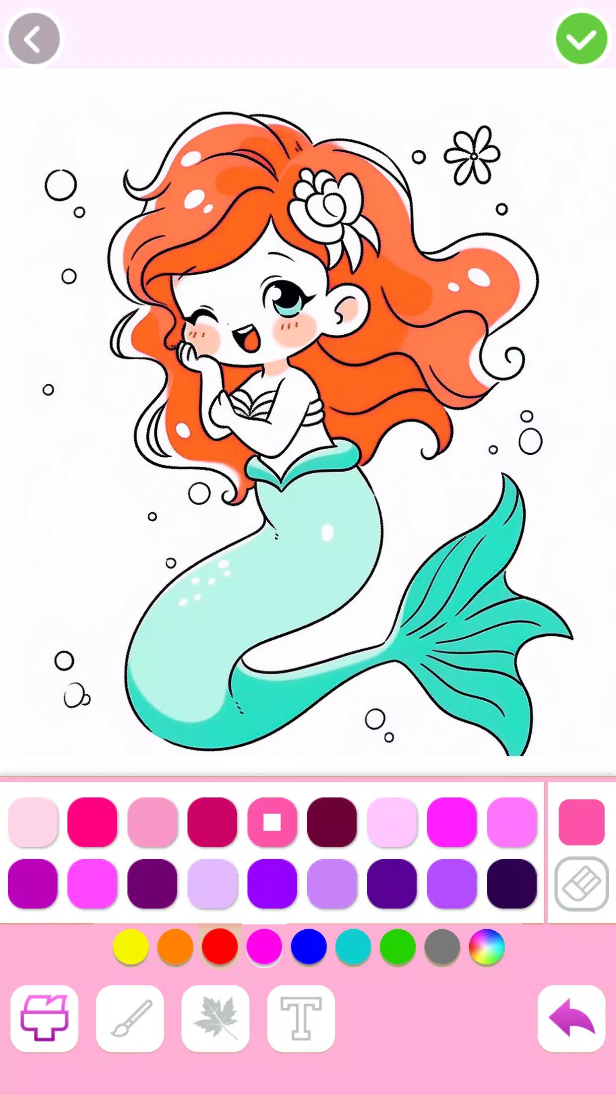 Mermaid Coloring:Mermaid games Ekran Görüntüsü 1