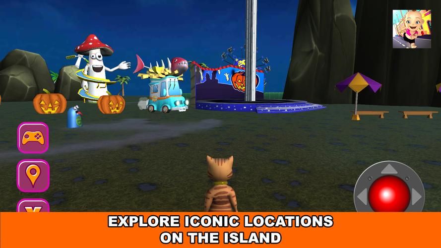 Halloween Cat Theme Park 3D Скриншот 1