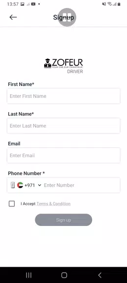 Schermata Zofeur - Driver App 1