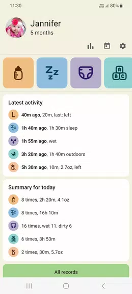 Baby tracker - feeding, sleep Captura de pantalla 0