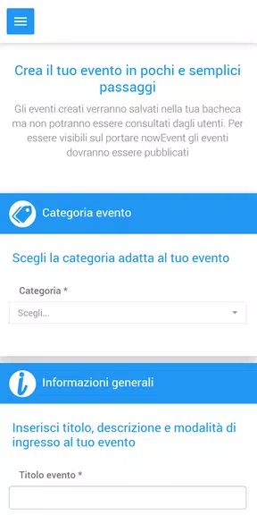 Schermata nowEvent - L'app a misura di evento 3