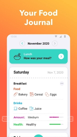 Nutrilio: Food Tracker & Water 螢幕截圖 0