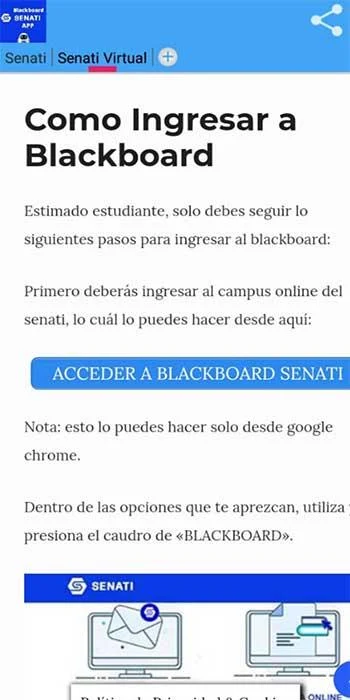 Senati Blackboard Ekran Görüntüsü 1