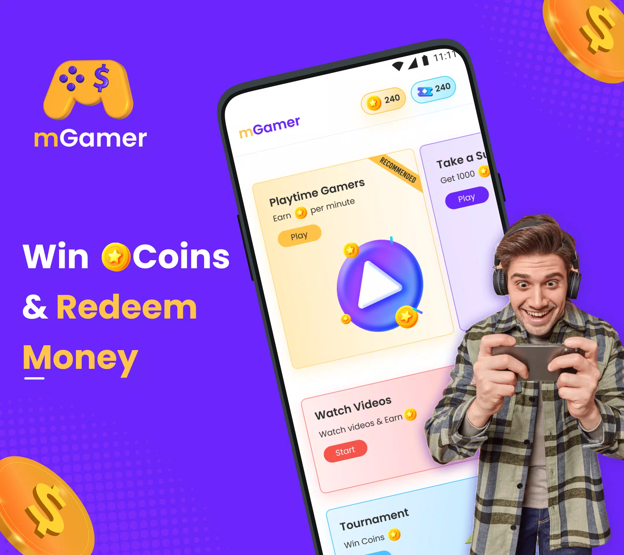 mGamer – Earn Money, Gift Card Captura de pantalla 0