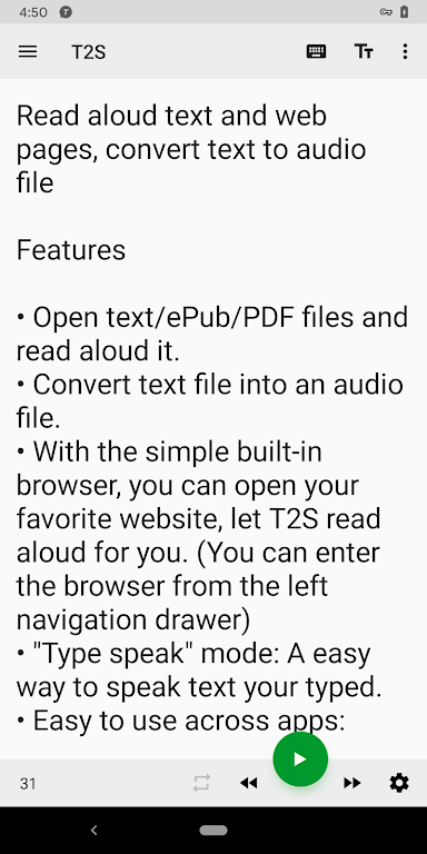 T2S: Text to Voice/Read Aloud स्क्रीनशॉट 0