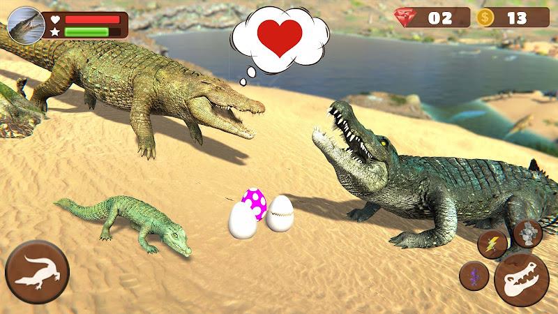 Wild Crocodile Family Sim Game Ekran Görüntüsü 1