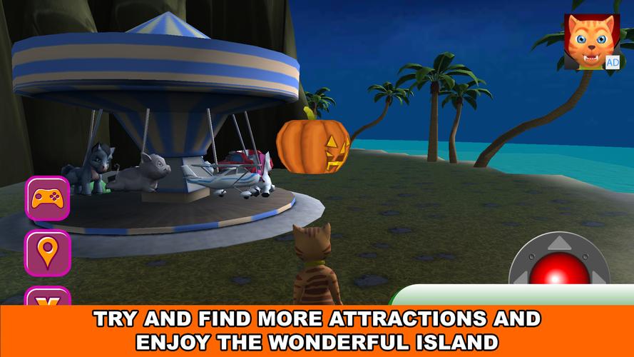 Halloween Cat Theme Park 3D Скриншот 3