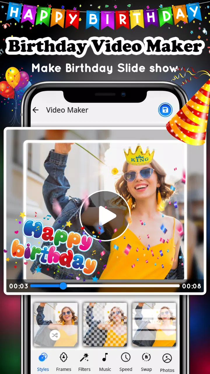 Birthday Video Maker स्क्रीनशॉट 0