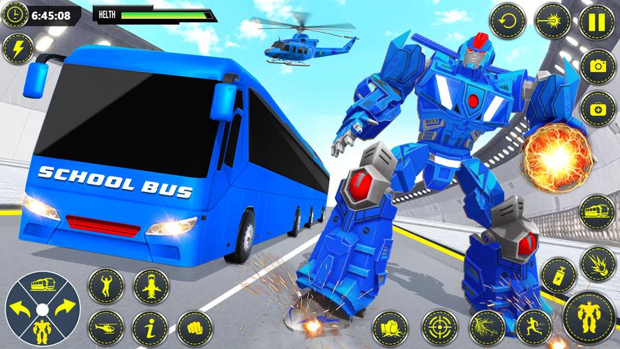 School Bus Robot Car Game Capture d'écran 2