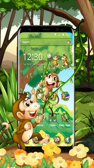 The Cute Cartoon Monkey Theme Zrzut ekranu 2