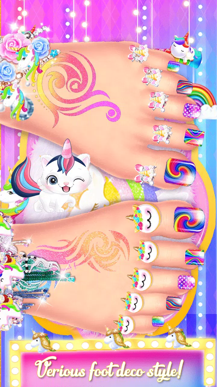 Unicorn Acrylic Nails Makeover Schermafbeelding 2