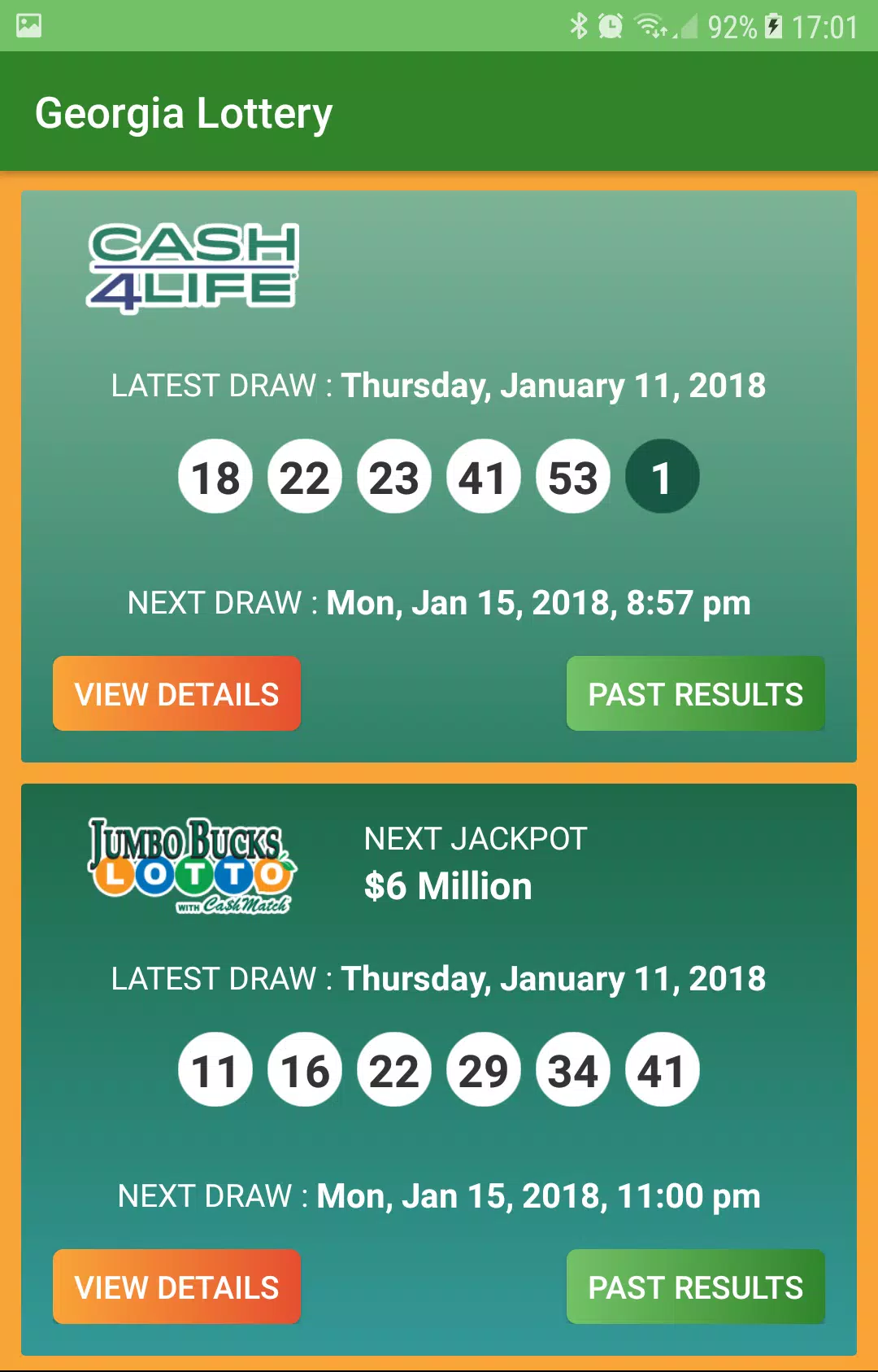 Georgia Lottery Results应用截图第1张