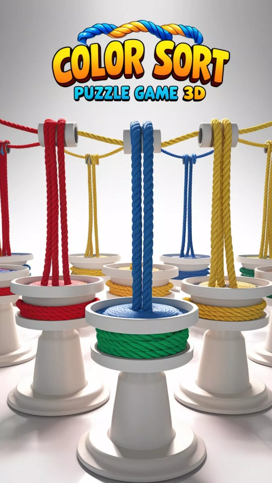 Rope Color Sort Puzzle Game 3D Schermafbeelding 2