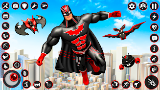 Bat Hero Dark Crime City Game 스크린샷 1