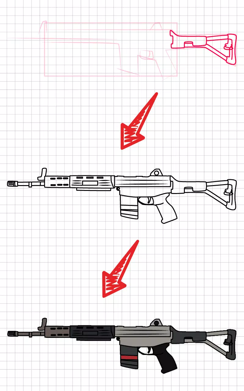 How to draw weapons step by st Ekran Görüntüsü 1